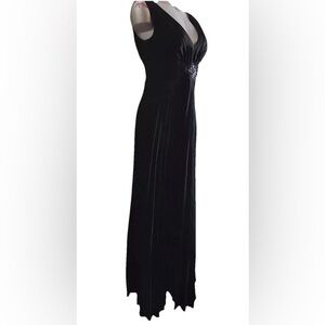 $ 588 New David Meister Womens Black Pleated Evening Party Cocktail Dress- SZ 2